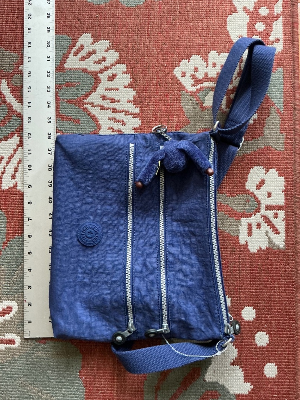 Kipling Alvar Nylon Crossbody Bag Purple Blue Lightweight Everyday Purse